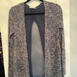 Lush - Navy Cardigan w Mesh Back Detail - Small